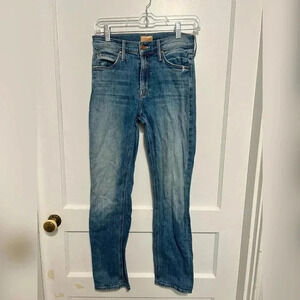 Mother The Mid Rise Dazzler Ankle in Cut & Paste Jeans Size 25 $228